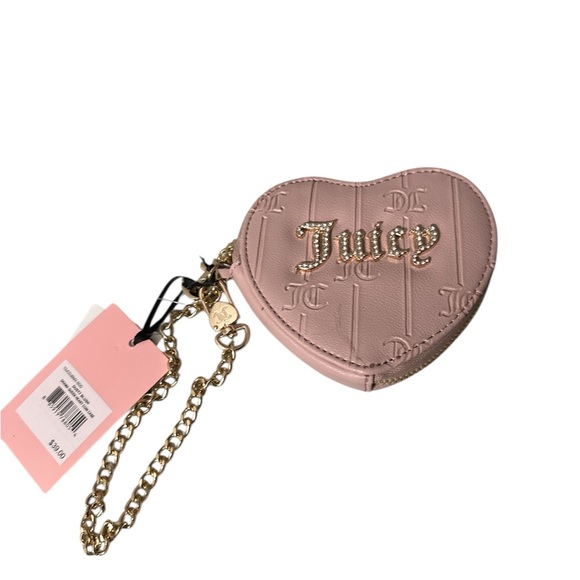 Juicy Couture Handbags - NWT juicy Couture Blush leather Heart Crossbody Bag gold accents nice